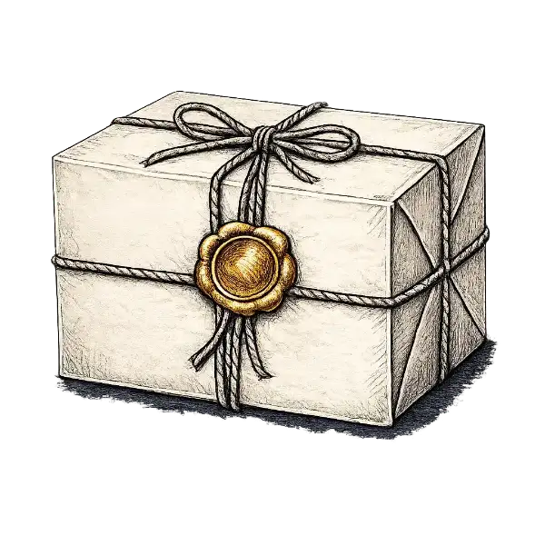 Sealed shipping parcel illustration