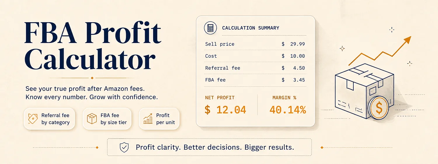 FBA Profit Calculator — see real margin after referral and fulfillment fees before you list.