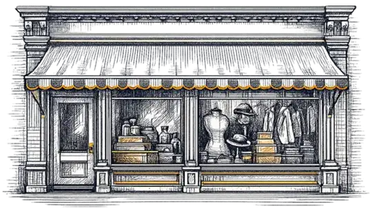Vintage storefront illustration